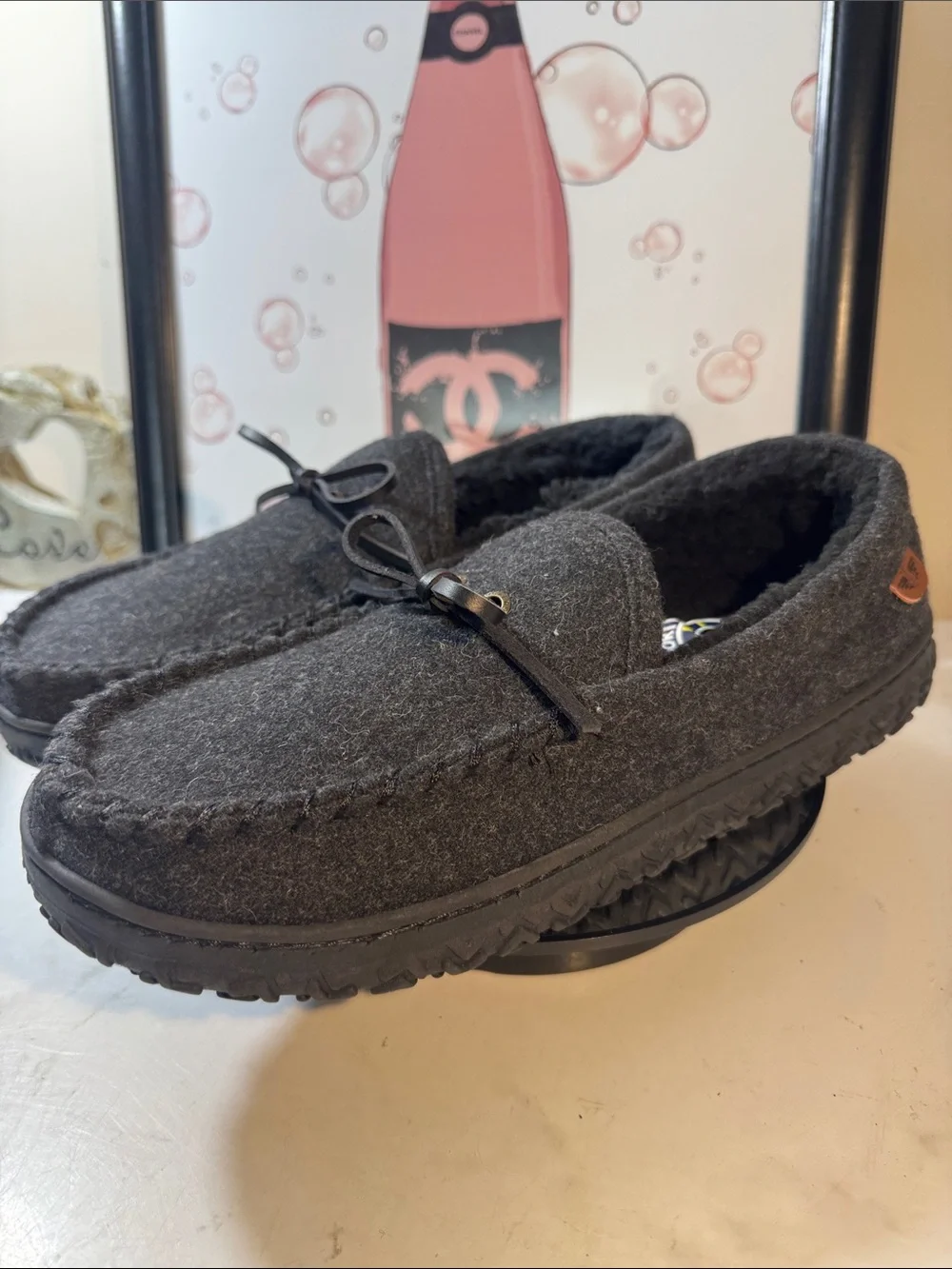 NWOT Dockers Men’s Faux Wool Boater Moc Slip-On Slippers - Size 10